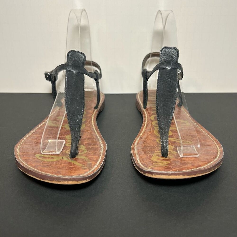Womens SAM EDELMAN Gigi Black T Strap Sandals / Size 8 Medium - Picture 2 of 8
